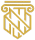 Gold monogram with decorative scrolls